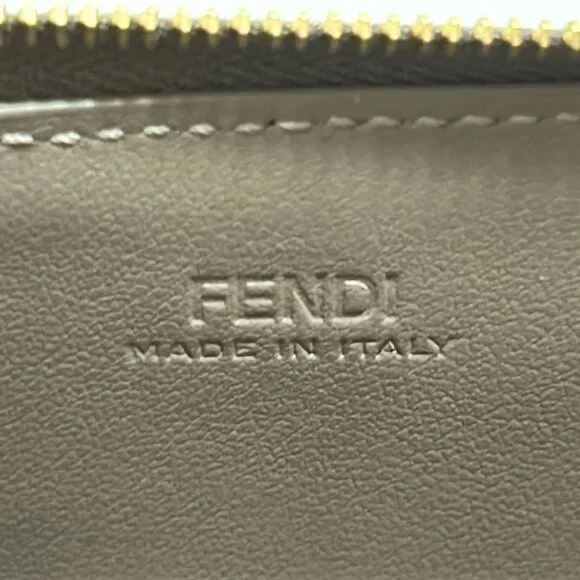 FENDI FF Diamond Card Case Gray Leather - Card Case 357-051925 - Picture 5 of 5